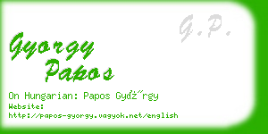 gyorgy papos business card